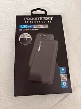 PocketJuice Endurance AC 5,000mAh Power Bank - Black. 080